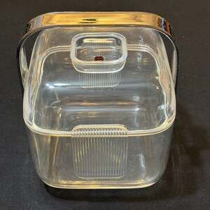 Mid Century Modern FRATELLI GUZZINI Lucite 3 Pc “Amanda” Ice Bucket Pozzi